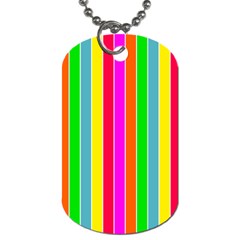 Neon Hawaiian Rainbow Deck Chair Stripes Dog Tag (two Sides) by PodArtist