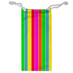 Neon Hawaiian Rainbow Deck Chair Stripes Jewelry Bag by PodArtist