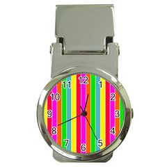 Neon Hawaiian Rainbow Deck Chair Stripes Money Clip Watches by PodArtist