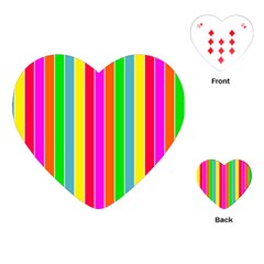 Neon Hawaiian Rainbow Deck Chair Stripes Playing Cards (heart) by PodArtist