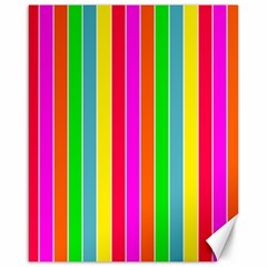 Neon Hawaiian Rainbow Deck Chair Stripes Canvas 16  X 20  by PodArtist