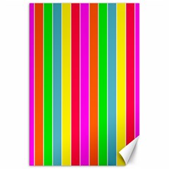 Neon Hawaiian Rainbow Deck Chair Stripes Canvas 20  X 30  by PodArtist