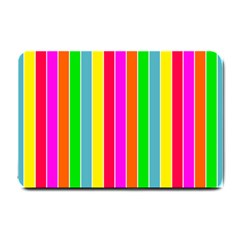 Neon Hawaiian Rainbow Deck Chair Stripes Small Doormat  by PodArtist