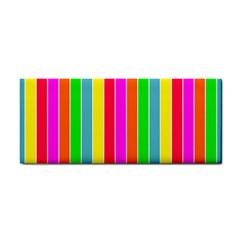 Neon Hawaiian Rainbow Deck Chair Stripes Hand Towel by PodArtist