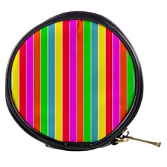 Neon Hawaiian Rainbow Deck Chair Stripes Mini Makeup Bag by PodArtist