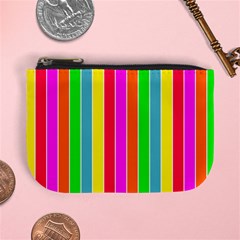 Neon Hawaiian Rainbow Deck Chair Stripes Mini Coin Purse by PodArtist