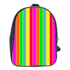 Neon Hawaiian Rainbow Deck Chair Stripes School Bag (large) by PodArtist