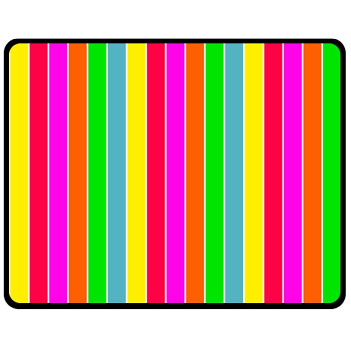 Neon Hawaiian Rainbow Deck Chair Stripes Fleece Blanket (Medium) 