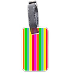 Neon Hawaiian Rainbow Deck Chair Stripes Luggage Tags (one Side)  by PodArtist