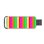 Neon Hawaiian Rainbow Deck Chair Stripes Portable USB Flash (Two Sides) Front