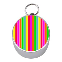 Neon Hawaiian Rainbow Deck Chair Stripes Mini Silver Compasses by PodArtist