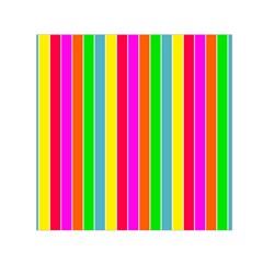 Neon Hawaiian Rainbow Deck Chair Stripes Small Satin Scarf (square) by PodArtist