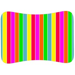 Neon Hawaiian Rainbow Deck Chair Stripes Velour Seat Head Rest Cushion by PodArtist