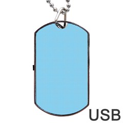 Oktoberfest Bavarian Blue Mini Houndstooth Check Dog Tag Usb Flash (one Side) by PodArtist