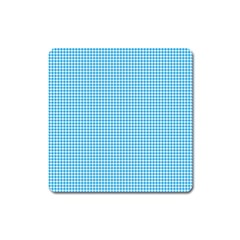 Oktoberfest Bavarian Blue Houndstooth Check Square Magnet by PodArtist