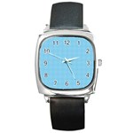 Oktoberfest Bavarian Blue Houndstooth Check Square Metal Watch Front