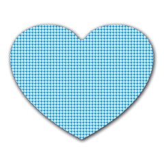 Oktoberfest Bavarian Blue Houndstooth Check Heart Mousepads by PodArtist