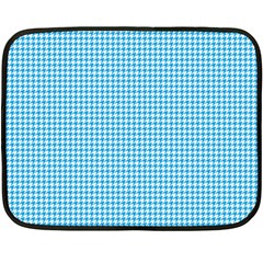 Oktoberfest Bavarian Blue Houndstooth Check Fleece Blanket (mini) by PodArtist