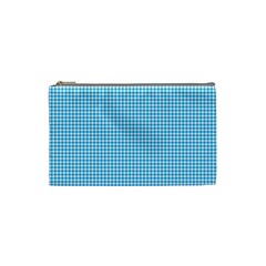 Oktoberfest Bavarian Blue Houndstooth Check Cosmetic Bag (small) by PodArtist