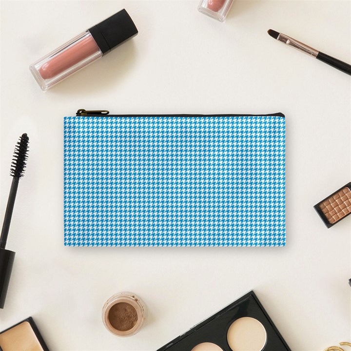 Oktoberfest Bavarian Blue Houndstooth Check Cosmetic Bag (Small)