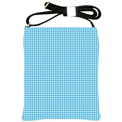 Oktoberfest Bavarian Blue Houndstooth Check Shoulder Sling Bag by PodArtist