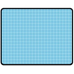 Oktoberfest Bavarian Blue Houndstooth Check Fleece Blanket (medium)  by PodArtist