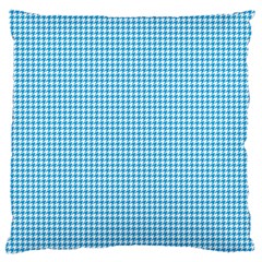 Oktoberfest Bavarian Blue Houndstooth Check Large Cushion Case (two Sides) by PodArtist