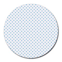 Mini Oktoberfest Bavarian Blue Polkadots On White Round Mousepads