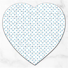 Mini Oktoberfest Bavarian Blue Polkadots On White Jigsaw Puzzle (heart) by PodArtist