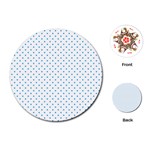 Mini Oktoberfest Bavarian Blue Polkadots on White Playing Cards (Round) Front