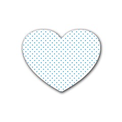 Mini Oktoberfest Bavarian Blue Polkadots On White Rubber Coaster (heart)  by PodArtist