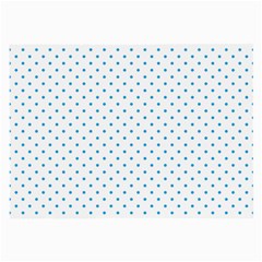 Mini Oktoberfest Bavarian Blue Polkadots On White Large Glasses Cloth (2-side) by PodArtist