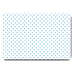 Mini Oktoberfest Bavarian Blue Polkadots On White Large Doormat  by PodArtist