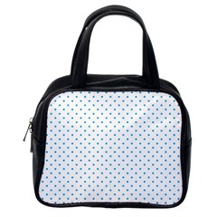 Mini Oktoberfest Bavarian Blue Polkadots On White Classic Handbag (one Side) by PodArtist