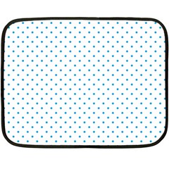 Mini Oktoberfest Bavarian Blue Polkadots On White Fleece Blanket (mini) by PodArtist