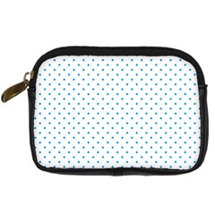 Mini Oktoberfest Bavarian Blue Polkadots On White Digital Camera Leather Case