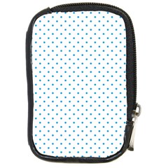 Mini Oktoberfest Bavarian Blue Polkadots On White Compact Camera Leather Case