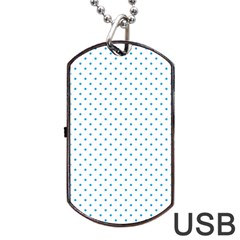 Mini Oktoberfest Bavarian Blue Polkadots On White Dog Tag Usb Flash (two Sides)