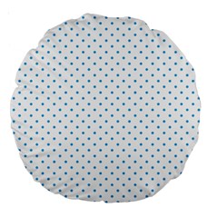 Mini Oktoberfest Bavarian Blue Polkadots On White Large 18  Premium Round Cushions