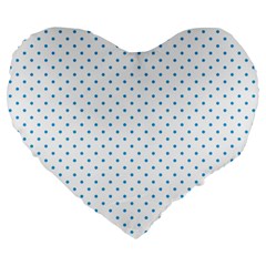 Mini Oktoberfest Bavarian Blue Polkadots On White Large 19  Premium Heart Shape Cushions