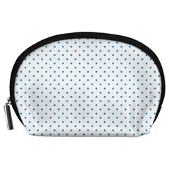 Mini Oktoberfest Bavarian Blue Polkadots On White Accessory Pouch (large)