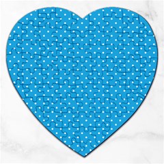 Mini White Polkadots On Oktoberfest Bavarian Blue Jigsaw Puzzle (heart) by PodArtist