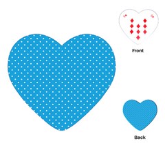 Mini White Polkadots On Oktoberfest Bavarian Blue Playing Cards (heart) by PodArtist