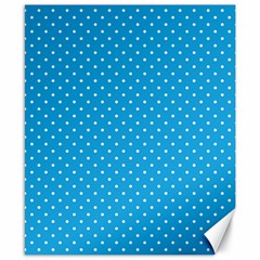 Mini White Polkadots On Oktoberfest Bavarian Blue Canvas 8  X 10  by PodArtist