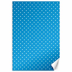 Mini White Polkadots On Oktoberfest Bavarian Blue Canvas 12  X 18  by PodArtist