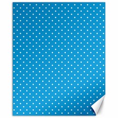 Mini White Polkadots On Oktoberfest Bavarian Blue Canvas 16  X 20  by PodArtist