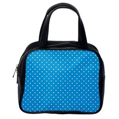 Mini White Polkadots On Oktoberfest Bavarian Blue Classic Handbag (one Side) by PodArtist