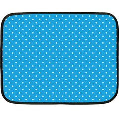 Mini White Polkadots On Oktoberfest Bavarian Blue Fleece Blanket (mini) by PodArtist