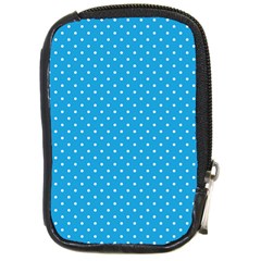 Mini White Polkadots On Oktoberfest Bavarian Blue Compact Camera Leather Case by PodArtist