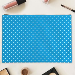 Mini White Polkadots On Oktoberfest Bavarian Blue Cosmetic Bag (xxl) by PodArtist